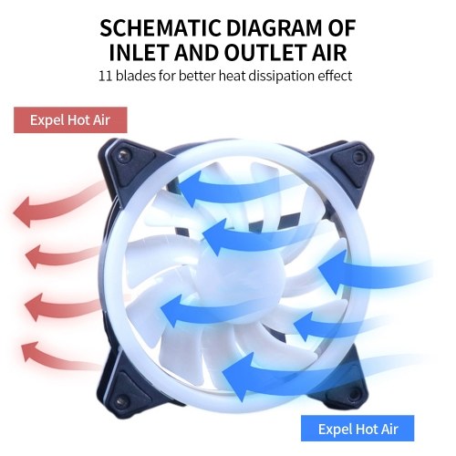 

Computer Radiator Fan 12cm Case Cooling RGB Cool Lighting Efficient Heat Dissipation AURA SYNC Controller Three Option 1 Fan