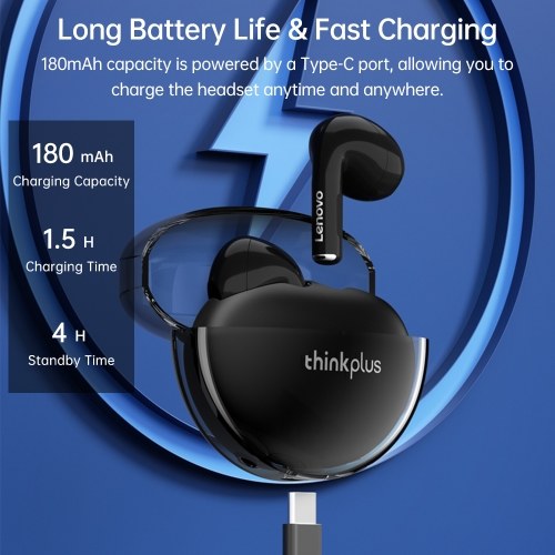 

Lenovo LP80 Pro Wireless Earbuds BT5.3 Headphones Half In-ear Headset Fast Charging with HiFi Stereo