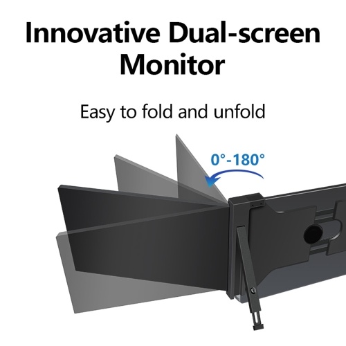 15.4 inches Laptop Expansion Screen Portable Monitor for Laptop FHD 1920*1080 IPS Dual-screen Monitor Foldable Design Plug-and-Play for 15.6-17.3 inch Laptop Support Windows, MacOS 