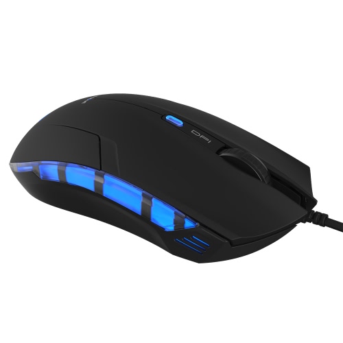 E-3LUE 2400dpi Computer Gaming Mouse USB Wired Optical High Precision LED Luz 6 botões Ratos EMS109 Ergonomic Jogo