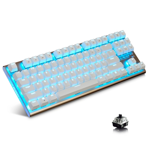 

Ajazz AK40 87 Keys Проводные механические клавиатуры Full Button Suspension Ice Blue Back Light White Gaming Эргономичные клавиатуры