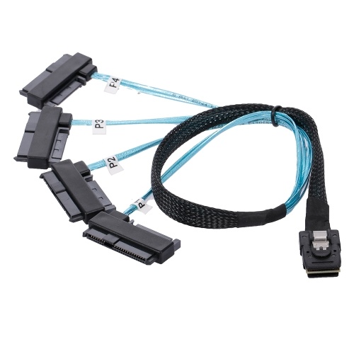 

MINISAS36P-4*SAS29+15P 4-channel High Speed Copper Cable Hard Disk Cable Server Data Cable SFF-8088 TO SFF-8482 1M