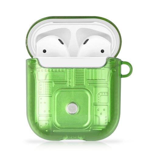 

Protective Case for Airpods 1 2-in-1 PC+TPU Suitcase Anti-fall Shockproof Protective Case with free Buckle Green