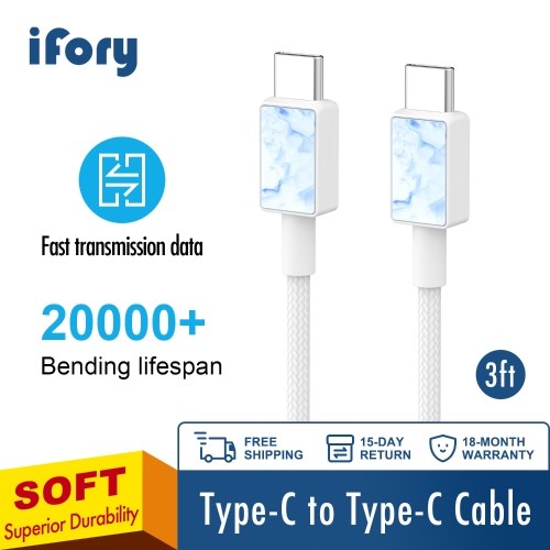 

USB C to USB C 5V 3A Fast Charging Cable iFory USB C Cable Type C to Type C Charge Cable Nylon Braided Cord