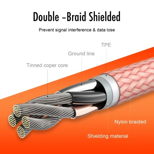 Phone Charge iFory Light-ning Cable Heavy Nylon Braided USB A to Light-ning Char-ging Cable Sturdy Cord 20000+ Lifespan