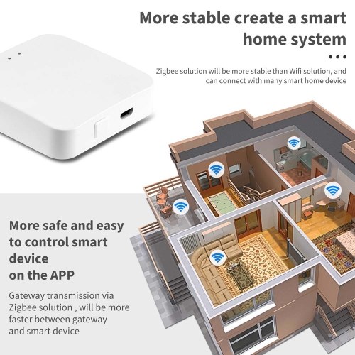 Tuya Zigbee Thermostatic Radiator Valves Intelligent Temperature Controller + Tuya ZigBee3.0 Wireless Intelligent Home Gate-way Compatible with Alexa Google Home 
