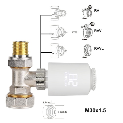 Tuya Zigbee Thermostatic Radiator Valves Intelligent Temperature Controller + Tuya ZigBee3.0 Wireless Intelligent Home Gate-way Compatible with Alexa Google Home 