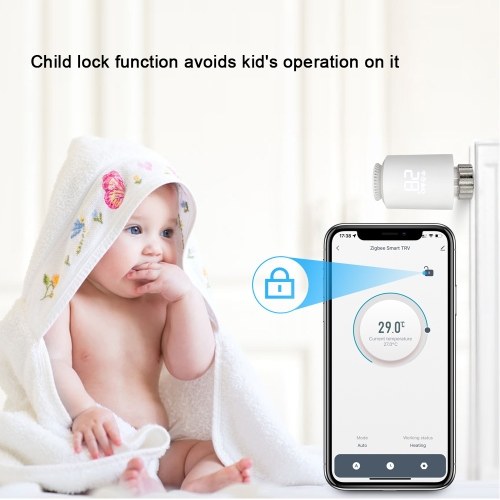 Tuya Zigbee Thermostatic Radiator Valves Intelligent Temperature Controller + Tuya ZigBee3.0 Wireless Intelligent Home Gate-way Compatible with Alexa Google Home 