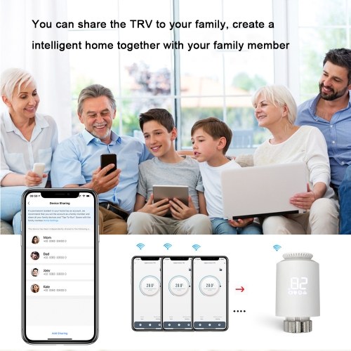 Tuya Zigbee Thermostatic Radiator Valves Intelligent Temperature Controller + Tuya ZigBee3.0 Wireless Intelligent Home Gate-way Compatible with Alexa Google Home 