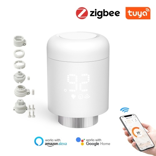 3pcs Tuya Zigbee Thermostatic Radiator Valves Intelligent Wireless Mobilephone App Control Home Heating Thermostat Radiator Compatible with Amazon Alexa Google Home
