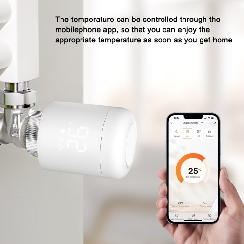 3pcs Tuya Zigbee Thermostatic Radiator Valves Intelligent Wireless Mobilephone App Control Home Heating Thermostat Radiator Compatible with Amazon Alexa Google Home