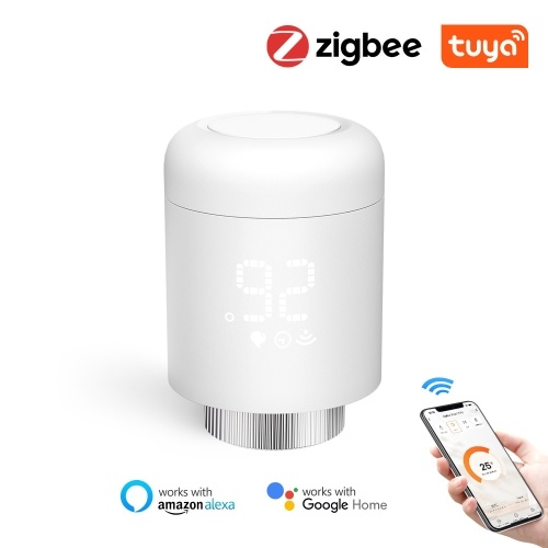 3pcs Tuya Zigbee Thermostatic Radiator Valves Intelligent Wireless Mobilephone App Control Home Heating Thermostat Radiator Compatible with Amazon Alexa Google Home
