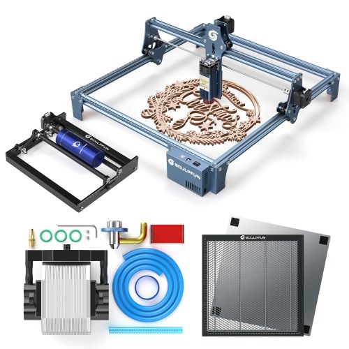 

SCULPFUN S9 5W Laser Engraver with 400x400mm Honeycomb Working Table and Rotary Roller and Air Assist Nozzle Kit