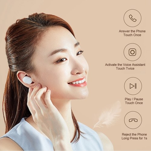 

Xiaomi Mi Airdots Bluetooth 5.0 True Wireless Headphones TWS Earbuds Touch Control + 10PCS Disposable Mask