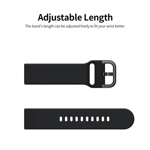 

Replaceable Silicone Watch Strap 22mm Buckle Watch Strap Watch Band Compatible with Samsung Galaxy Watch Active2 Black