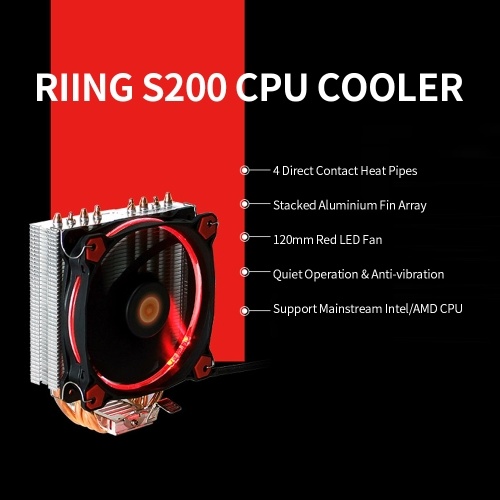 

Thermaltake CPU Air Cooler 120mm Red LED Fan