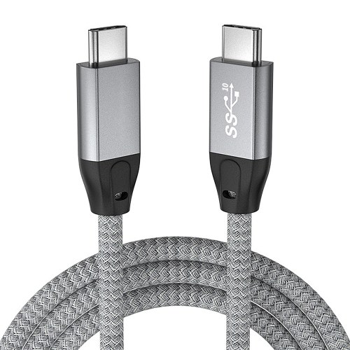 

USB3.2 Type-C Cable PD100W Quick Charge 4K Audio&Video Syncing Cable Compatible with Thunderbolt3 External Hard Disk, Grey 0.5m