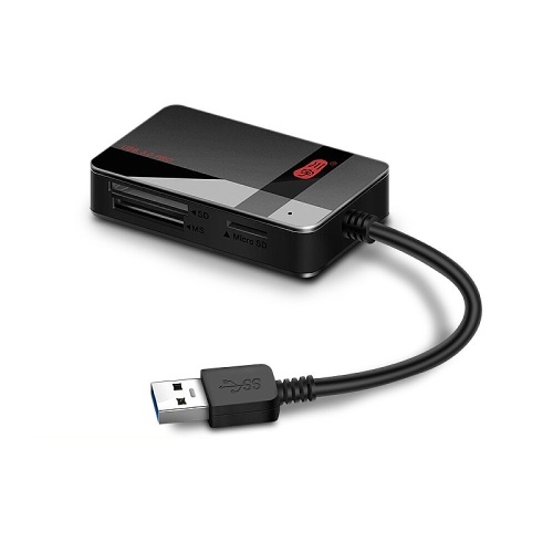 Leitor de cartão kawau USB3.0 4 em 1 SD / TF / CF / MS Leitor de cartão de transmissão de alta velocidade ABS Shell Suporte para leitura simultânea de dados