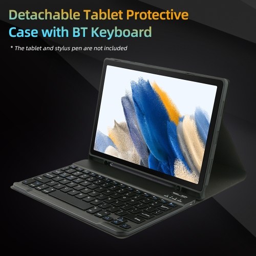 Portable Detachable Tablet Protective Case with BT Keyboard Pen Slot Compatible with Samsung Tab S6 Lite 2022/P613/P619 Green 