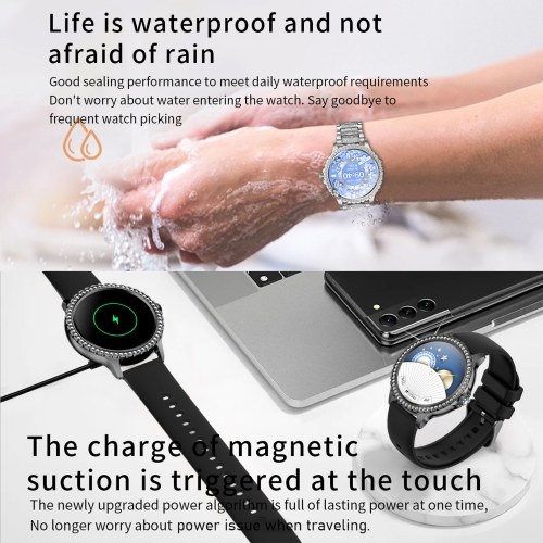 1.32 Inches Smartwatch IP67-Waterproof BT5.0 Intelligent Watch Fitness Tracker Multifunctional Watch Compatible with Android4.4/ iOS7.1 