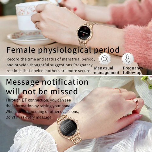 1.32 Inches Smartwatch IP67-Waterproof BT5.0 Intelligent Watch Fitness Tracker Multifunctional Watch Compatible with Android4.4/ iOS7.1 