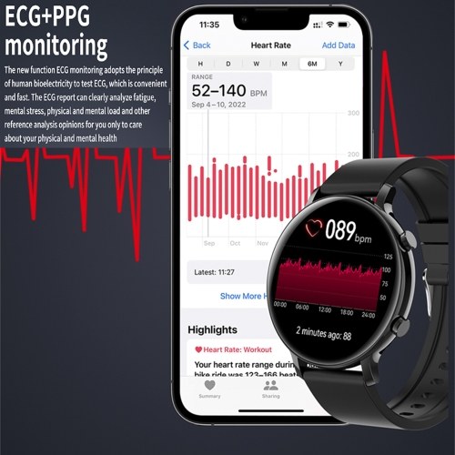

HW36 1,28 дюйма SmartWatch IP67 Водонепроницаемые спортивные часы BT5.0 Интеллектуальные часы Фитнес-трекер Многофункциональные часы, совместимые с Android5.0 / iOS9.0