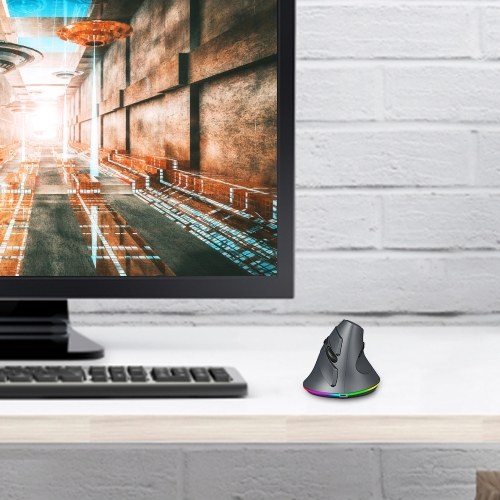 Vertical Wireless Gaming Mouse Programmable Mouse 2.4G Wireless+BT Connection Ergonomic Design 