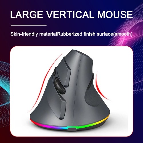 Vertical Wireless Gaming Mouse Programmable Mouse 2.4G Wireless+BT Connection Ergonomic Design 