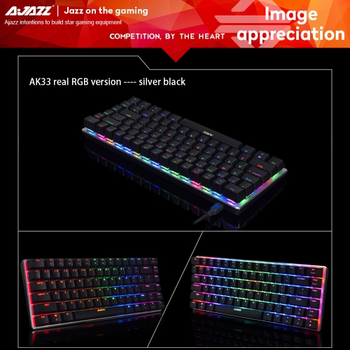 

AJAZZ AK33 Linear Action Mechanical Keyboard Gaming E-sport LED Colorful Keyboard 82 Keys USB Wired Anti-Ghosting for PC Notebook Laptop Desktop