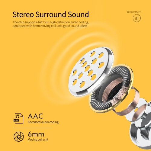 

QCY T9S Headphone Bluetooth 5.0 Wireless Earphone In-ear Sport Headset Stereo Earbuds with Charging Case Black