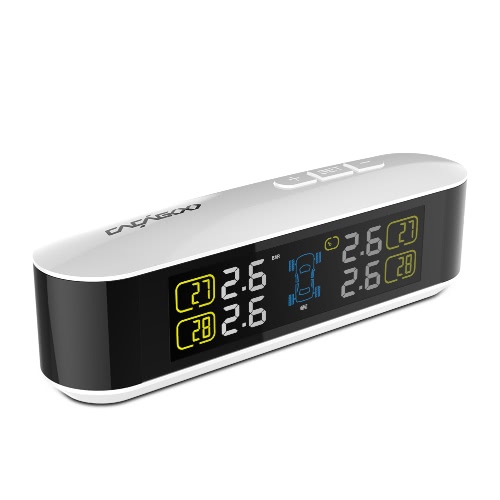 

В режиме реального времени система TPMS контроля давления в шинах CACAGOO Wireless с Большой ЖК-дисплей Clear Дисплей Функция сигн