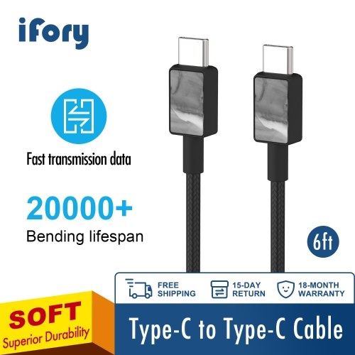 

USB C to USB C 5V 3A Fast Charging Cable iFory USB C Cable Type C to Type C Charge Cable Nylon Braided Cord