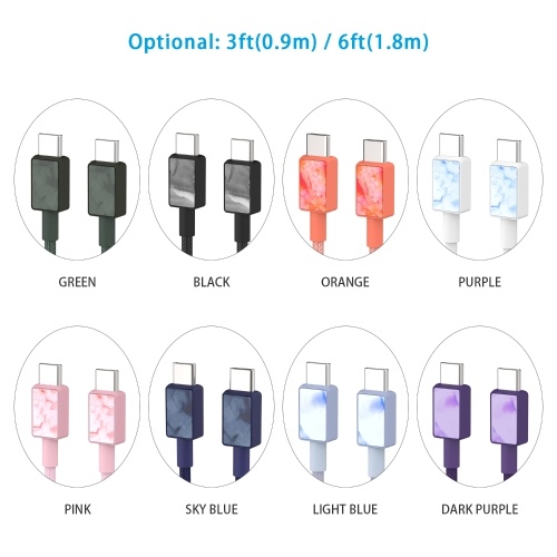 

USB C to USB C 5V 3A Fast Charging Cable iFory USB C Cable Type C to Type C Charge Cable Nylon Braided Cord