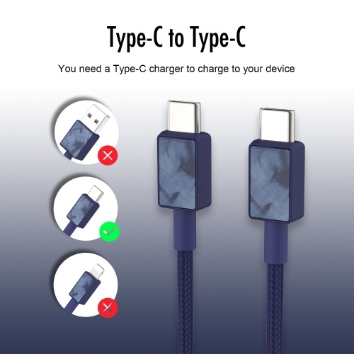 

USB C to USB C 5V 3A Fast Charging Cable iFory USB C Cable Type C to Type C Charge Cable Nylon Braided Cord