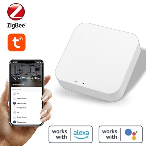4pcs Tuya Zigbee Thermostatic Radiator Valves Intelligent Wireless Mobilephone App Control + Tuya ZigBee3.0 Wireless Intelligent Home Gate-way Compatible with Alexa Google Home 