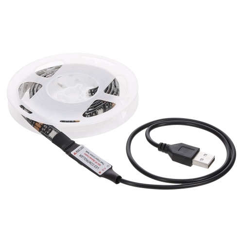 

LED Computer Case Strip Light Flexible RGB Lamp Tape Diode 5V Desk Screen TV Background Lighting USB Powered Remote Control 2M