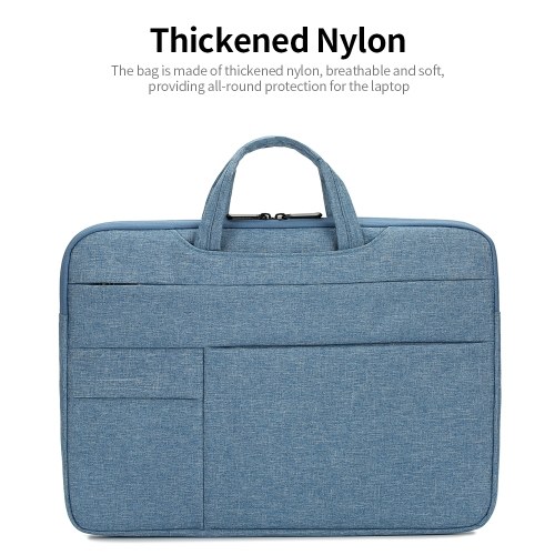Portable Laptop Bag 15.4 inch Laptop Case Waterproof Nylon Laptop Bag Briefcase Leisure Business Handbag Black