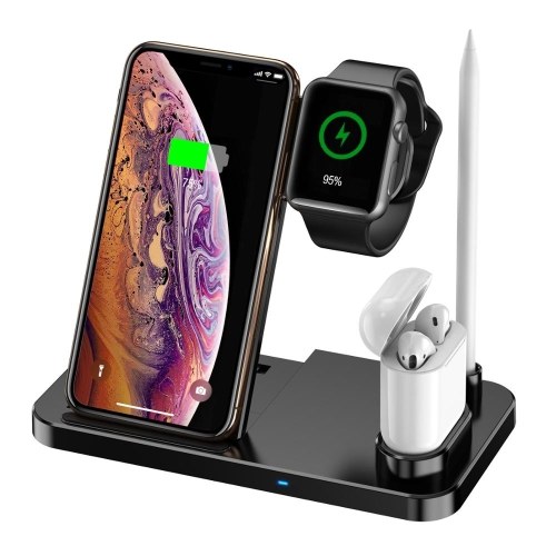 

4-in-1 Wireless Fast Charger Portable Folding Wireless Charging Station Compatible with iPhone/iWatch/Airpods/Apple Pencil