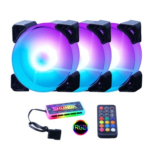 Computer Radiator Fan 12cm Case Cooling RGB Fan Mute Cool Lighting Efficient Heat Dissipation Silent Hydraulic Bearings 1 Fan