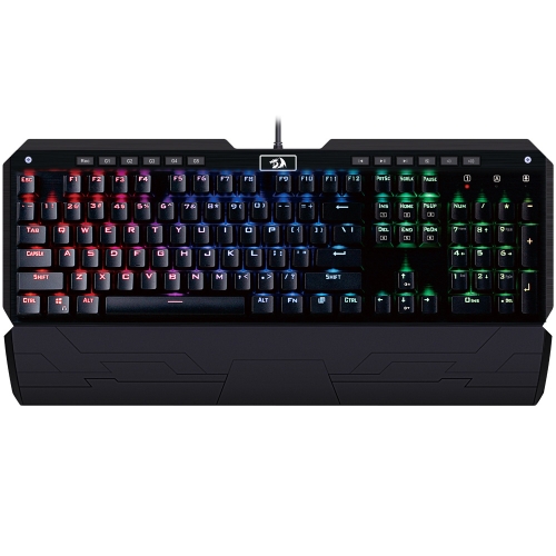 Redragon K555 INDRA 104 キー プロフェッショナル メカニカル メタル ゲーミングキーボード アンチ ゴースト RGBバックライト付き