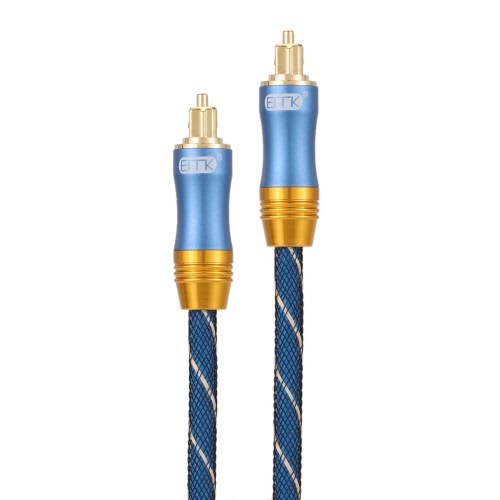 

EMK 24K Gold Plated Digital Fiber Optical Toslink Audio Cable with Metal Connectors Braided Nylon Jacket for DVD CD Player TV 3.3f