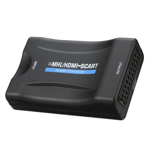 

MHL/HD to SCART Scaler Converter AV CVBS Signal Adapter Composite Video Audio Converter 1080P/60Hz for PS3 STB Sky DVD Blu-ray HDTV