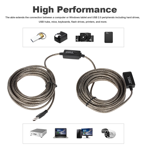 

SuperSpeed USB 2.0 Active Repeater Male to Female Extension Cable Adapter Cord