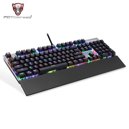 

Motospeed CK108 104 Keys Blue Switch RGB с подсветкой Эргономичный дизайн Механическая игровая проводная клавиатура