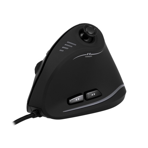 Zelotes C-18 Vertical Wired Gaming Mouse 11 Programmable Buttons Adjustable 10000DPI Laser Engine RGB Light Belt 128KB On-board Memory 