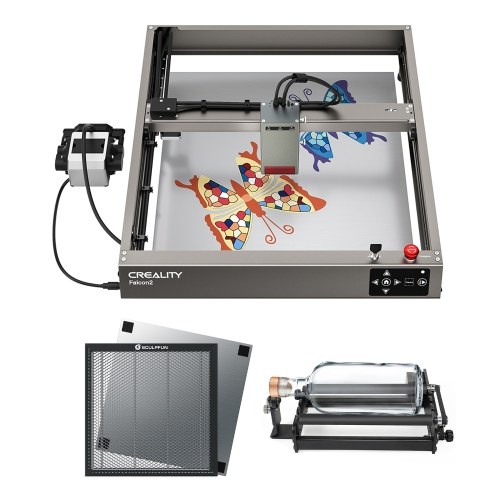 

Creality Falcon2 40W Laser Engraver with Integrated Air Assist System and 400x400mm Honeycomb Working Table and Rotary Roller