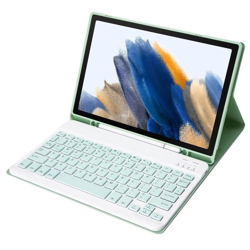 Portable Detachable Tablet Protective Case with BT Keyboard Pen Slot Compatible with Samsung Tab A7 10.4 2020/T500/T505/T507 Green 