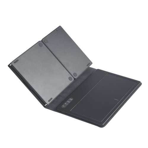 B055 Ultra Thin Wireless keyboard Four fold with large touchpad BT keyboard Tablet Silent mini keyboard 