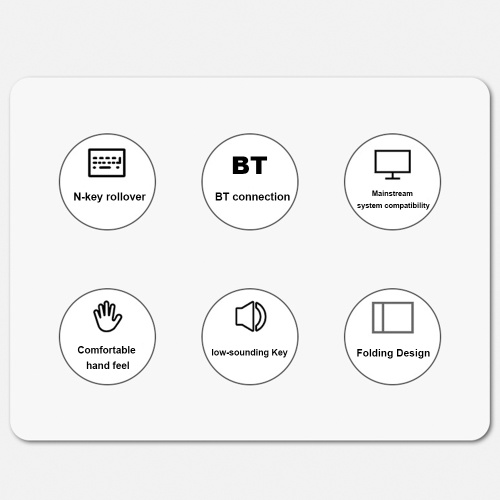 B055 Ultra Thin Wireless keyboard Four fold with large touchpad BT keyboard Tablet Silent mini keyboard 