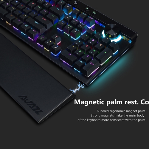 

Ajazz AK45 111 Keys RGB Mechanical Keyboard Box Black/Brown/Red/White Switches Ergonomic Arc With Dual-mode Knob and Wrist Rest